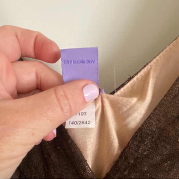 Opalina | Sz Sm | Lace Beaded V neck tank top | Special Occassion Top | Brown - Picture 9 of 10